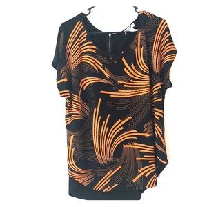 Orange and Black Blouse.  3x 🎈